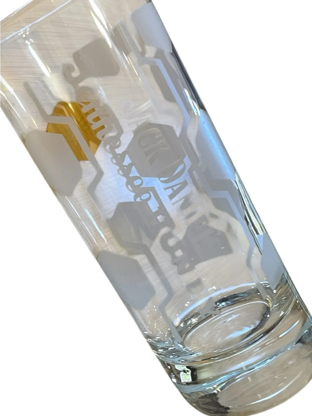 Set of 2 Jack Daniel’s highball glasses, with a honeycomb design